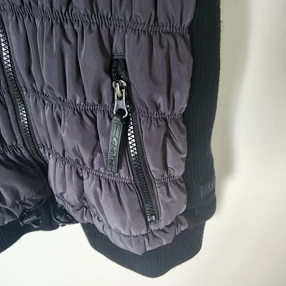 Calvin Klein Performance Quilted MP 3 Pocket Puffer Vest Womens M Zip Front Y2K - Picture 4 of 9